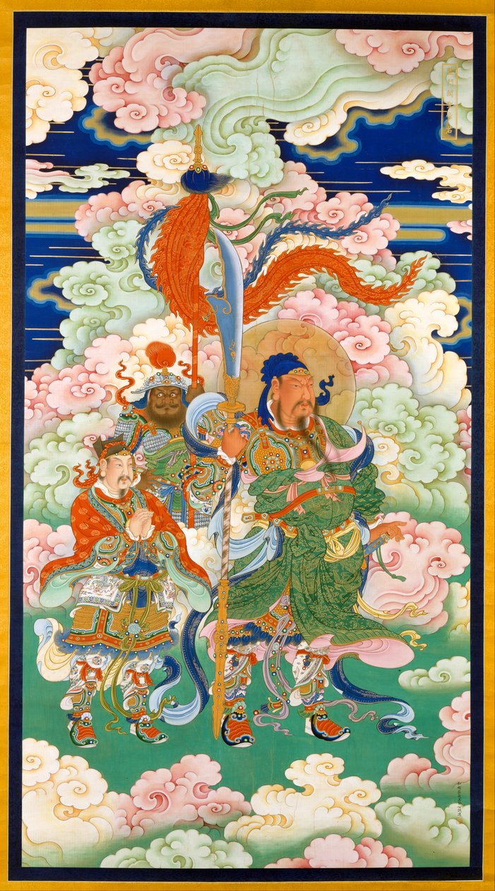 सम्राट गुआन, हैंगिंग स्क्रॉल, c.1700 द्वारा चीनी स्कूल
