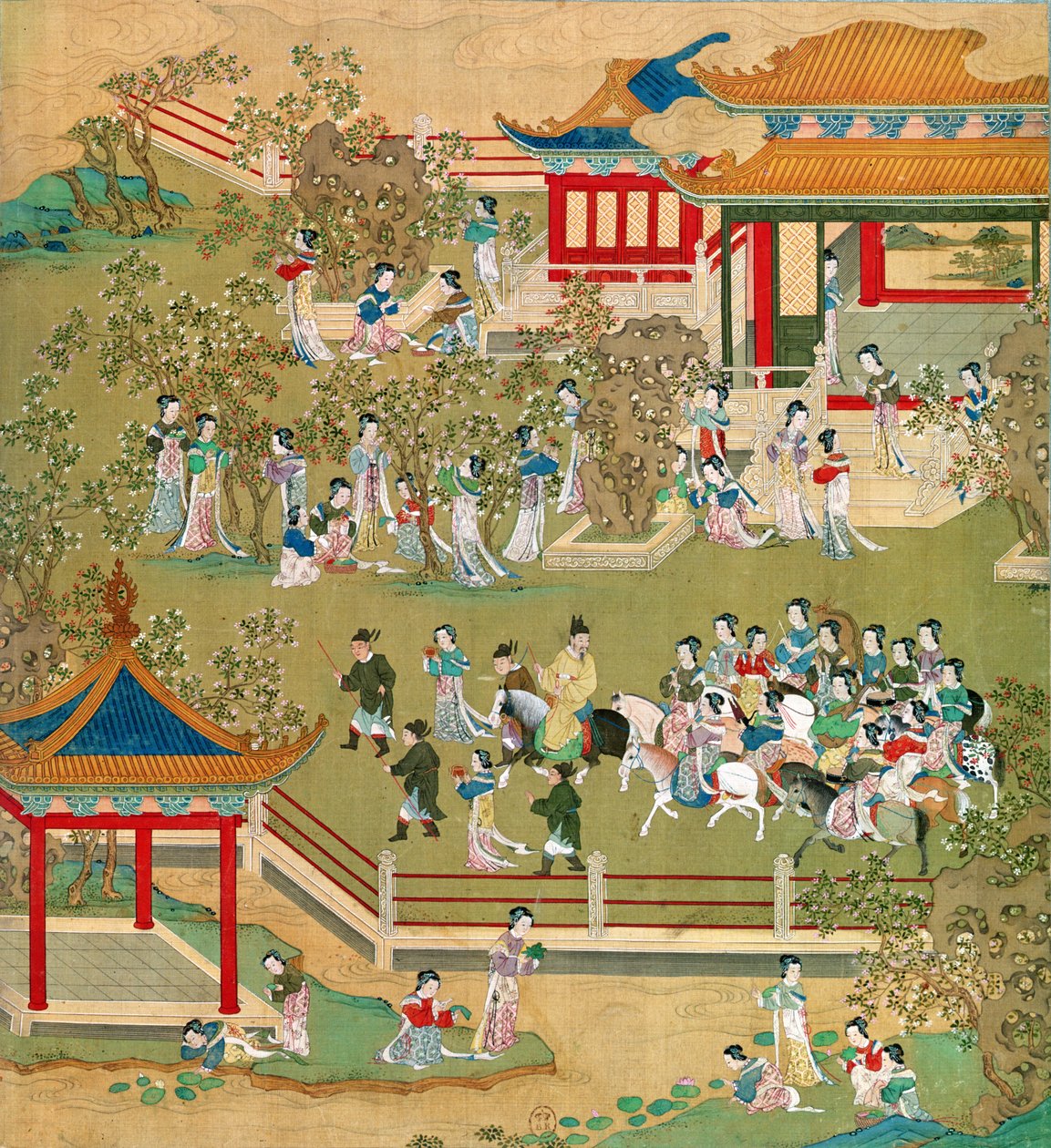 चीनी शासकों (रेशम पर रंग) का इतिहास (देखें 176855) द्वारा चीनी स्कूल