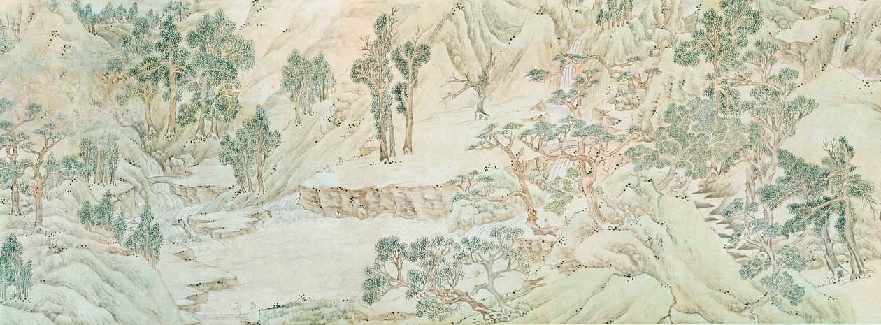 लैंडस्केप, मिंग राजवंश (कागज पर कलम और स्याही धोना) द्वारा चीनी स्कूल