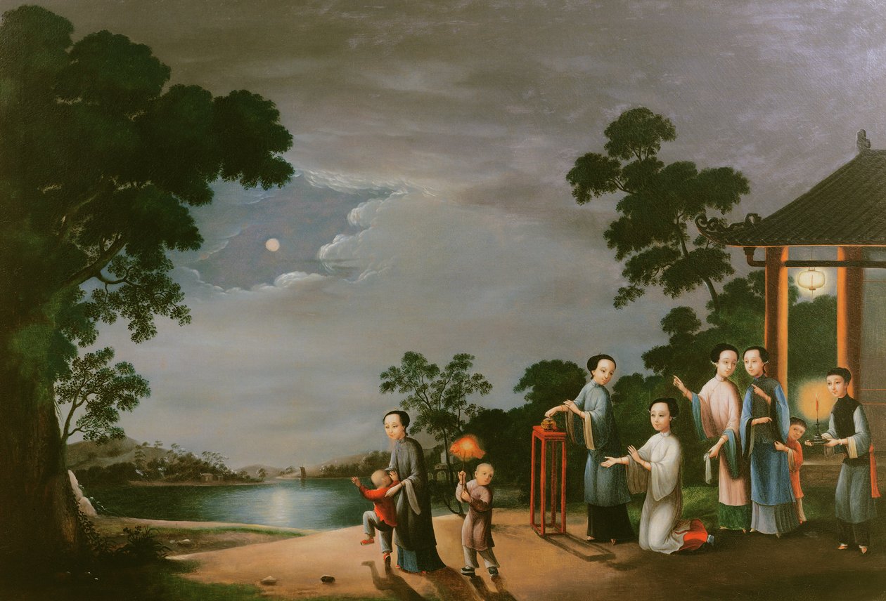 मध्य-शरद ऋतु चंद्रमा महोत्सव, c.1800 द्वारा चीनी स्कूल