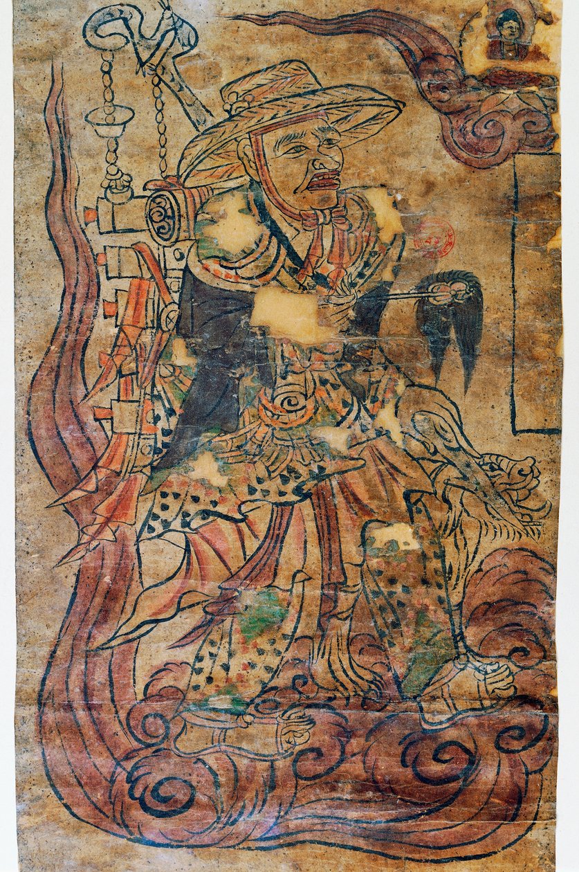 तीर्थयात्री भिक्षु, लघु, दुनहुआंग, चीनी सभ्यता, 9वीं शताब्दी द्वारा चीनी स्कूल