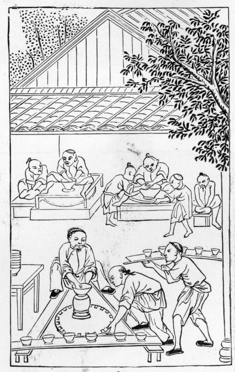 चीन के निर्माण पर चित्र की एक श्रृंखला से टर्निंग कप, (पूरी श्रृंखला के लिए 384116 और 384117 देखें) द्वारा चीनी स्कूल