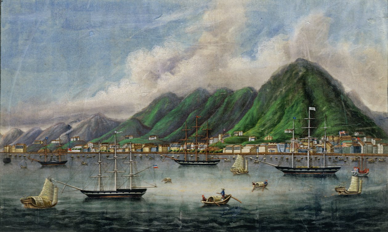 विक्टोरिया द्वीप, हांगकांग, c.1865 द्वारा चीनी स्कूल