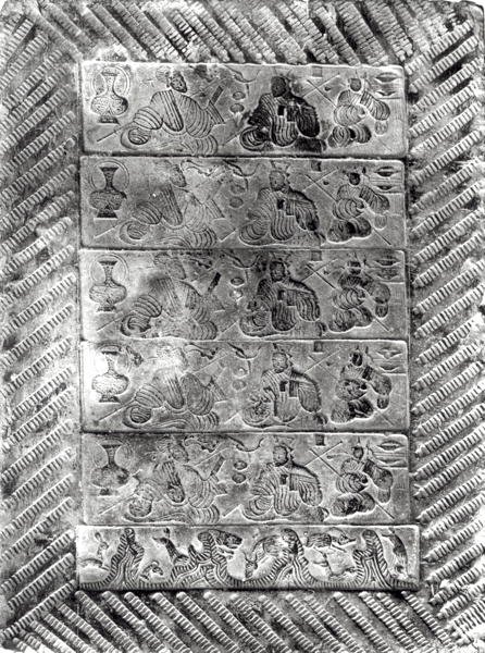 मुद्रांकित फेनरी ईंट, हान राजवंश (206 ई.पू.-220) (टेराकोटा) द्वारा चीनी स्कूल चीनी स्कूल