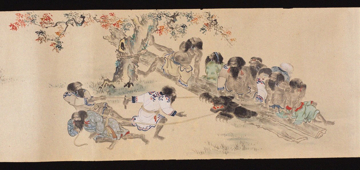 भालू के शिकार के दौरान ऐनू, 1800-1829। द्वारा चिशिमा