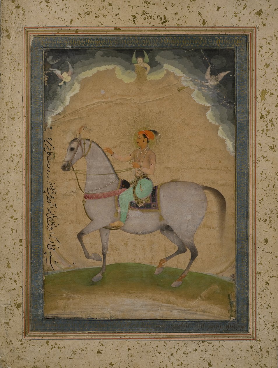 एक जवान आदमी, 1640 के रूप में राजकुमार दारा शिकोह का एक घुड़सवार चित्र द्वारा Chitarman