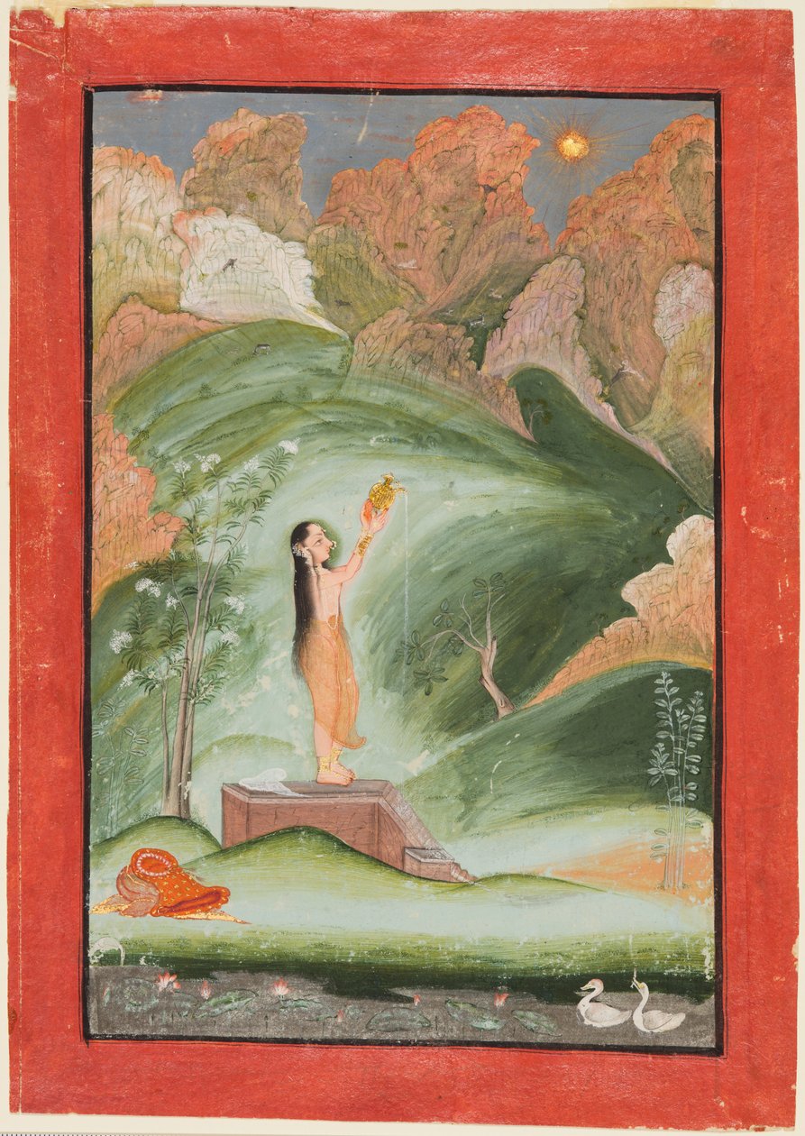 सूर्य सूर्य पूजा की पूजा, सी। 1810। द्वारा Chokha