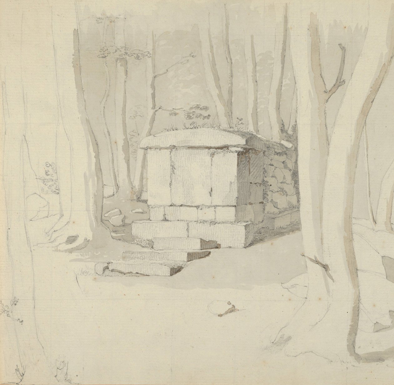 एक जंगल में एक पत्थर का मकबरा, छंद: एक फूल का अध्ययन, 1830। द्वारा क्रिस्टन कोर्के