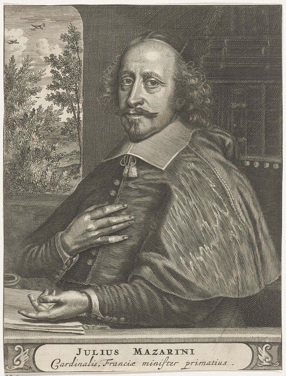 कार्डिनल माज़रीन का पोर्ट्रेट, 1660s-1670s द्वारा क्रिस्टियान हेगन
