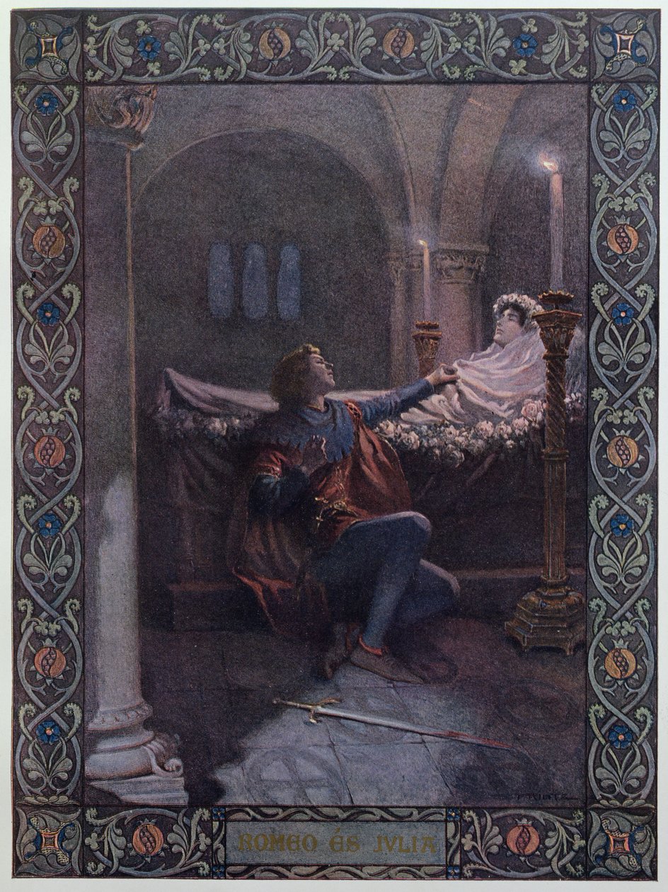 रोमियो और जूलियट, c.1900 द्वारा ईसाई अगस्त Printz