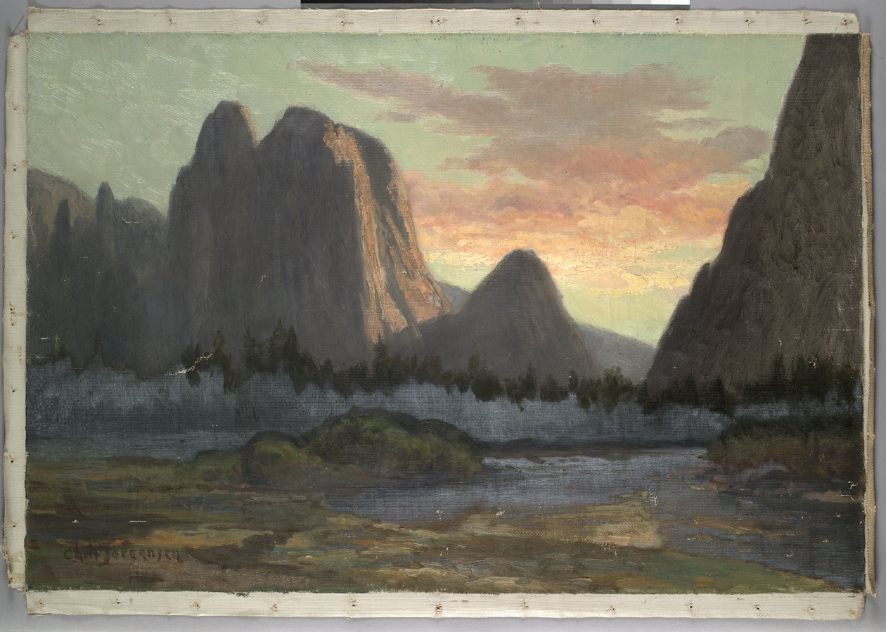 योसेमाइट व्यू, सूर्यास्त, c.1899 द्वारा क्रिश्चियन जोर्गेनसन