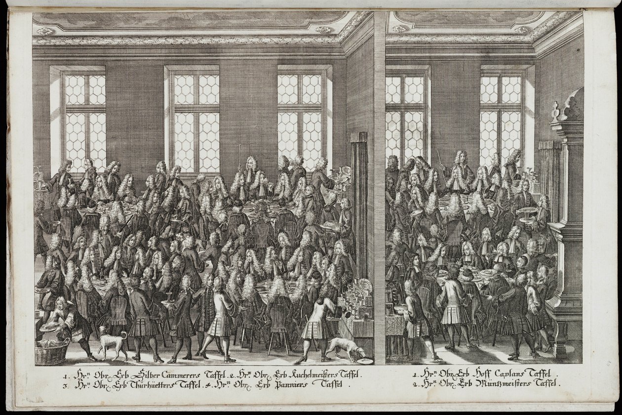 भोज। सम्राट चार्ल्स VI, 1712 के सम्मान में उत्सव द्वारा क्रिश्चियन एंगेलब्रेक्ट