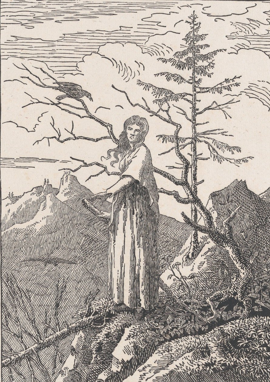 रेवेन वाली महिला रसातल पर रेवेन वाली महिला, शायद 1803। द्वारा ईसाई फ्रेडरिक