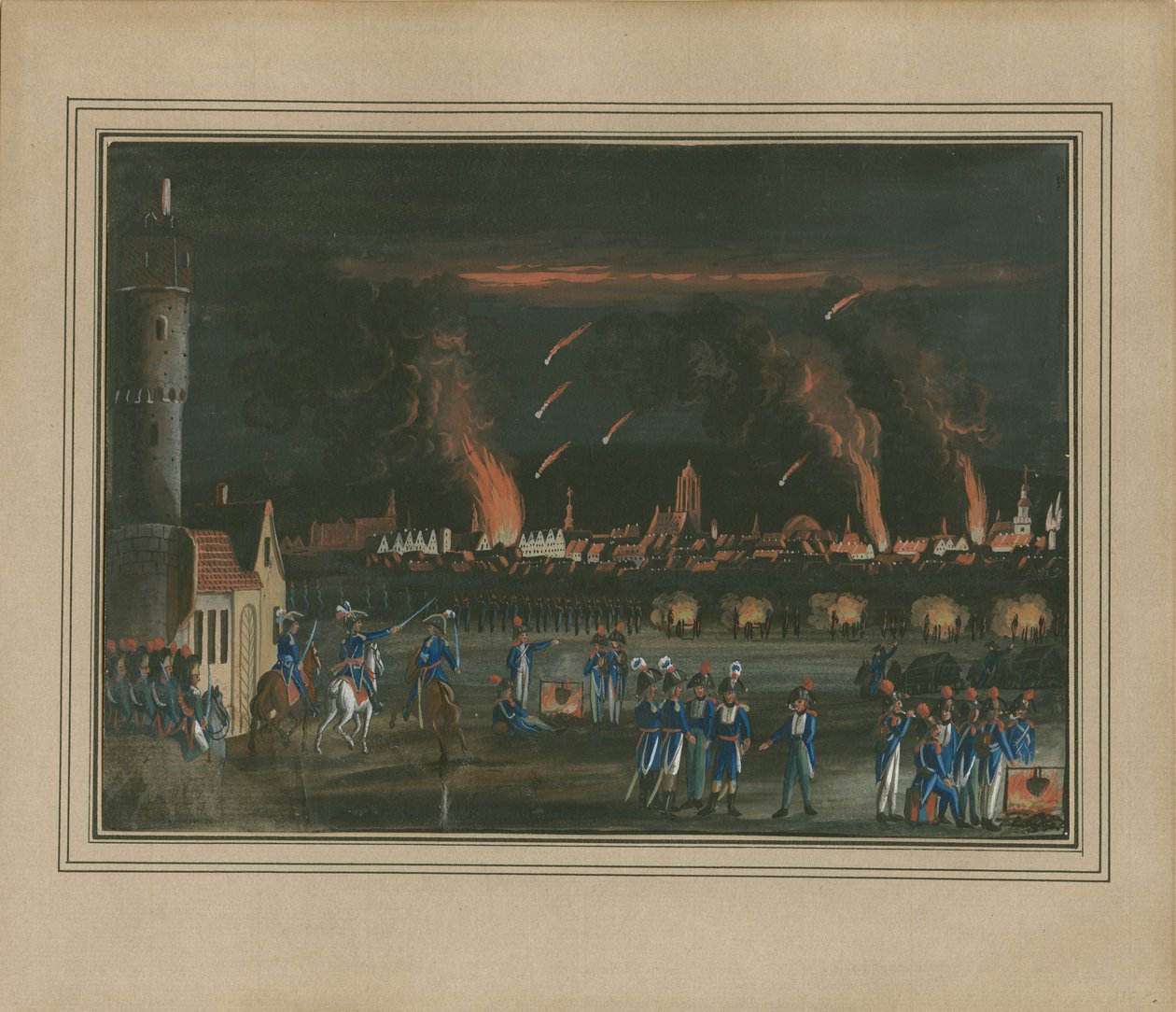 13 जुलाई, 1796 को फ्रांसीसी सेना द्वारा फ्रैंकफर्ट एम मेन पर बमबारी द्वारा क्रिश्चियन जॉर्ज शुट्ज़ द यंगर