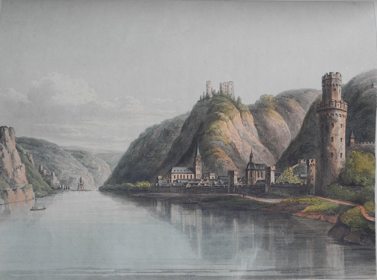 ओबेरवेसेल का दृश्य। से: मेंट्ज़ से कोलोन तक राइन के साथ एक सुरम्य यात्रा, 1820। द्वारा क्रिश्चियन जॉर्ज शुट्ज़ द यंगर