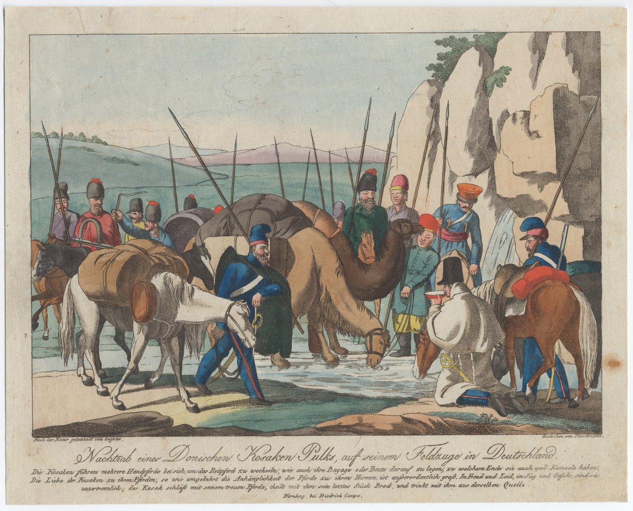 जर्मनी में डॉन कोसैकस आराम कर रहे हैं, सीए 1814 द्वारा क्रिश्चियन गॉटफ्रीड हेनरिक गिसलर