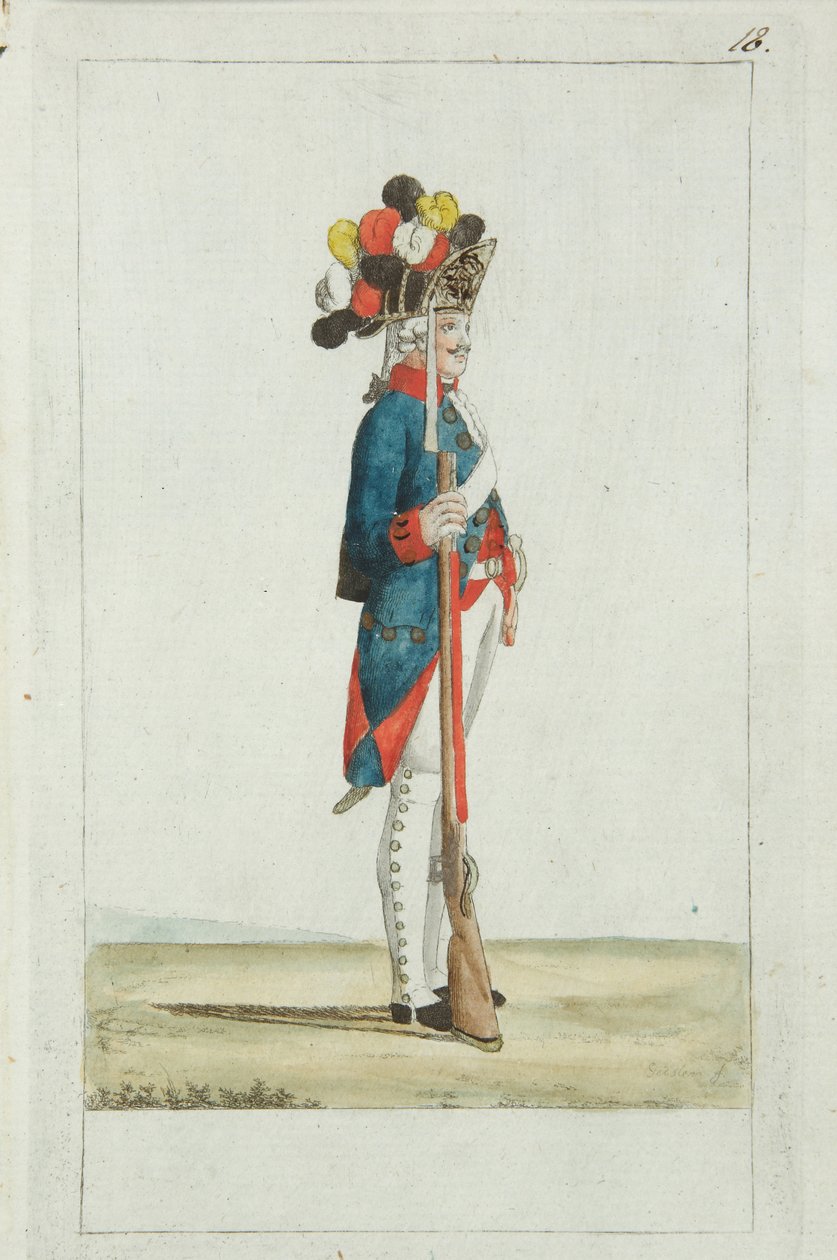 ग्रोबैडियर ऑफ प्रीब्राज़ेन्स्की रेजिमेंट, 1793 द्वारा क्रिश्चियन गॉटफ्रीड हेनरिक गिसलर
