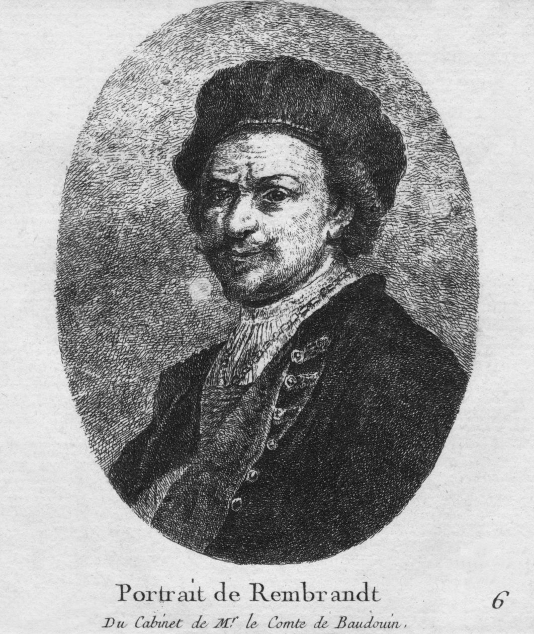 रेम्ब्रांट का पोर्ट्रेट - श्री ले कॉम्टे डी बौदौइन के मंत्रिमंडल से, c1770 द्वारा क्रिश्चियन गॉटफ्राइड शुल्त्स
