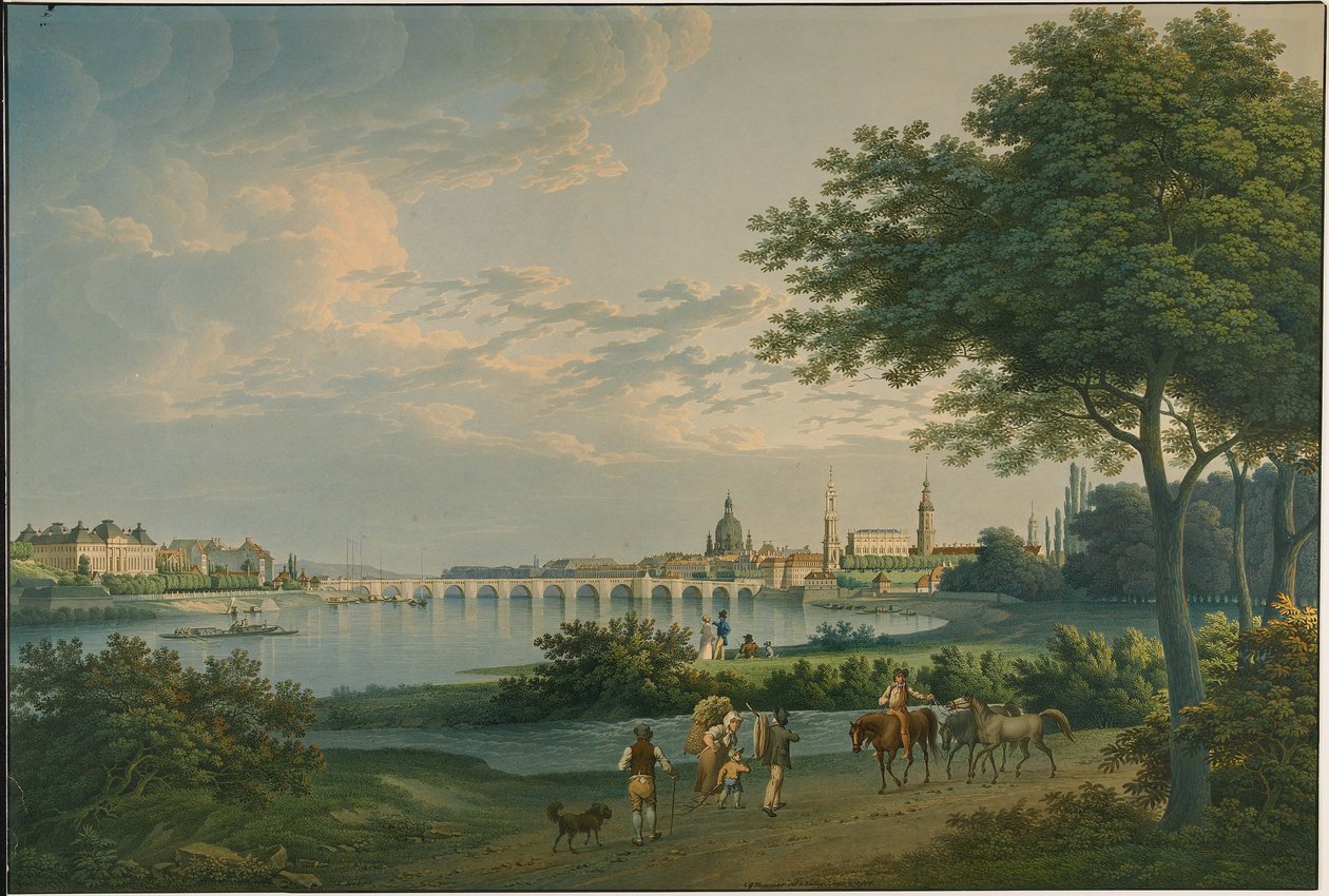 ड्रेसडेन का दृश्य, 1810 द्वारा क्रिश्चियन गॉटलिब हैमर