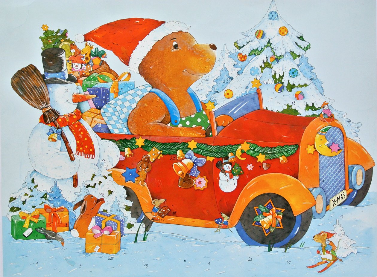Adventskalender Bear, 2009 (कागज पर जल रंग) द्वारा क्रिश्चियन केम्पफ