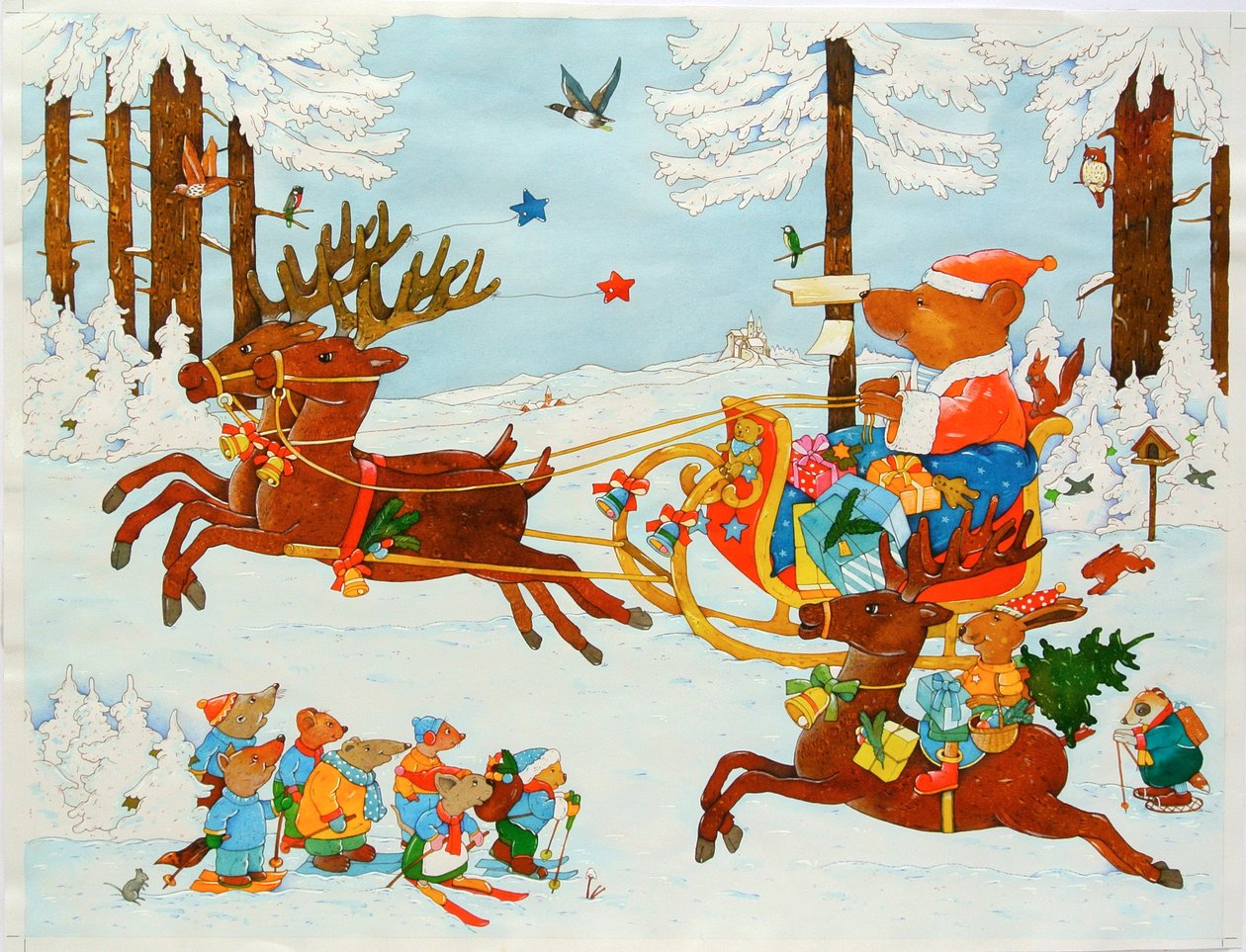 क्रिसमस भालू, 2011 (कागज पर पानी के रंग का) द्वारा क्रिश्चियन केम्पफ