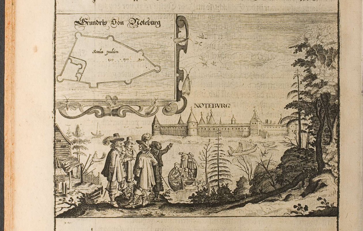 Nöteborg Illustration से ट्रेवल्स टू द ग्रेट ड्यूक ऑफ़ मस्कॉवी एंड द किंग ऑफ़ पर्शिया द्वारा क्रिश्चियन लोरेनजेन रोथगीसेर