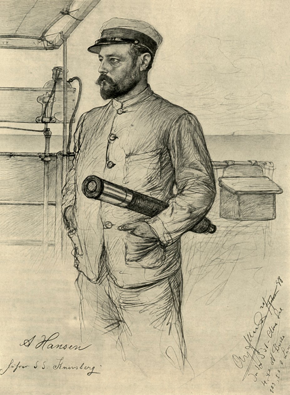 ए हैनसेन, 'निव्सबर्ग', दक्षिण चीन सागर, 1898 पर पहले अधिकारी। द्वारा क्रिश्चियन विल्हेम एलर्स