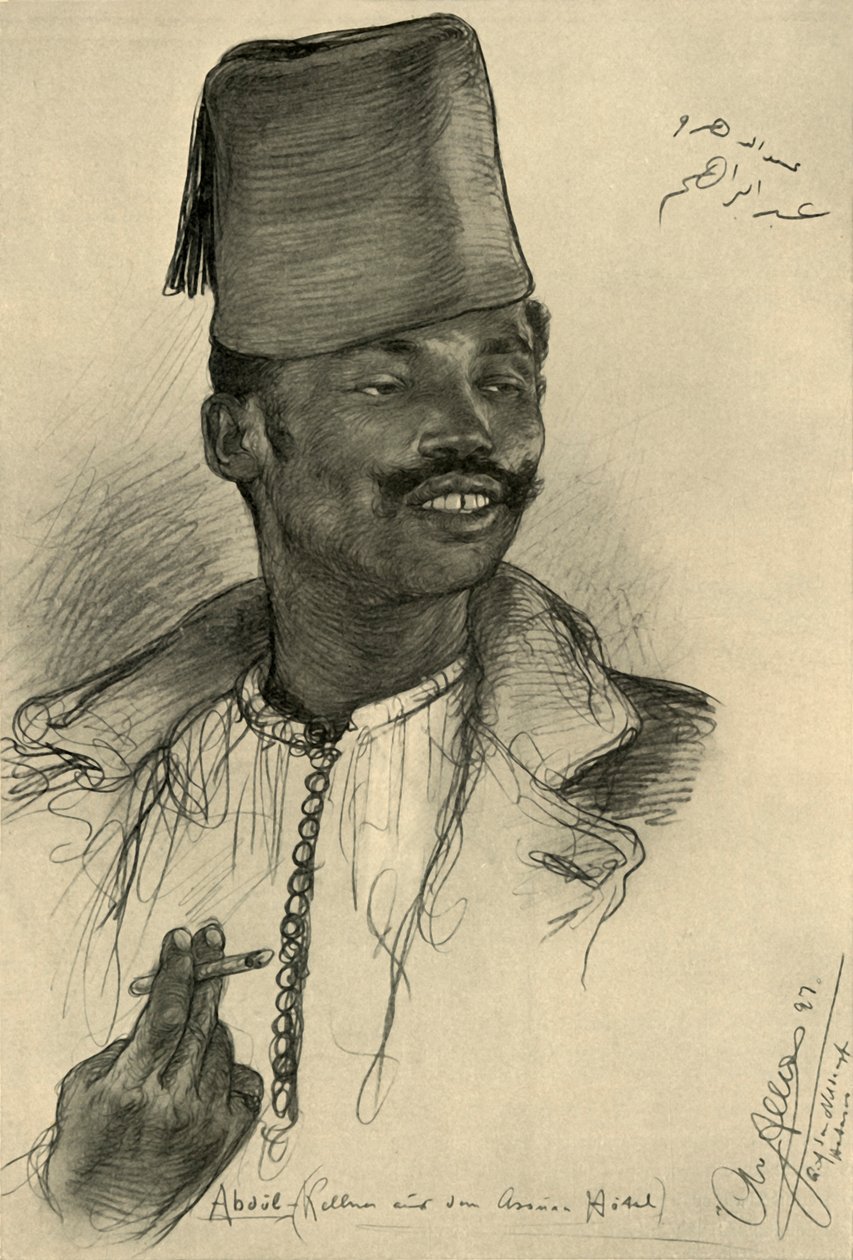 अब्दुल, असवान होटल, मिस्र में वेटर, 1898। द्वारा क्रिश्चियन विल्हेम एलर्स
