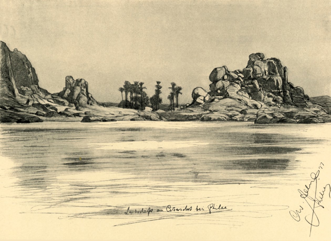 1898 में मिस्र में नील नदी पर फिलै द्वीप के पास पहला मोतियाबिंद। द्वारा क्रिश्चियन विल्हेम एलर्स