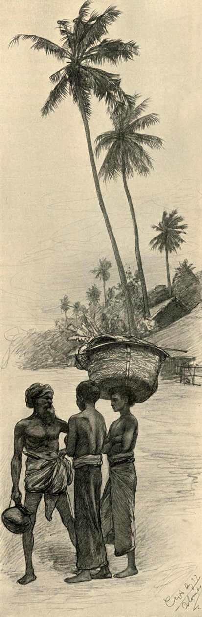 पुरुषों का समूह, कोलंबो, सीलोन, 1898। द्वारा क्रिश्चियन विल्हेम एलर्स