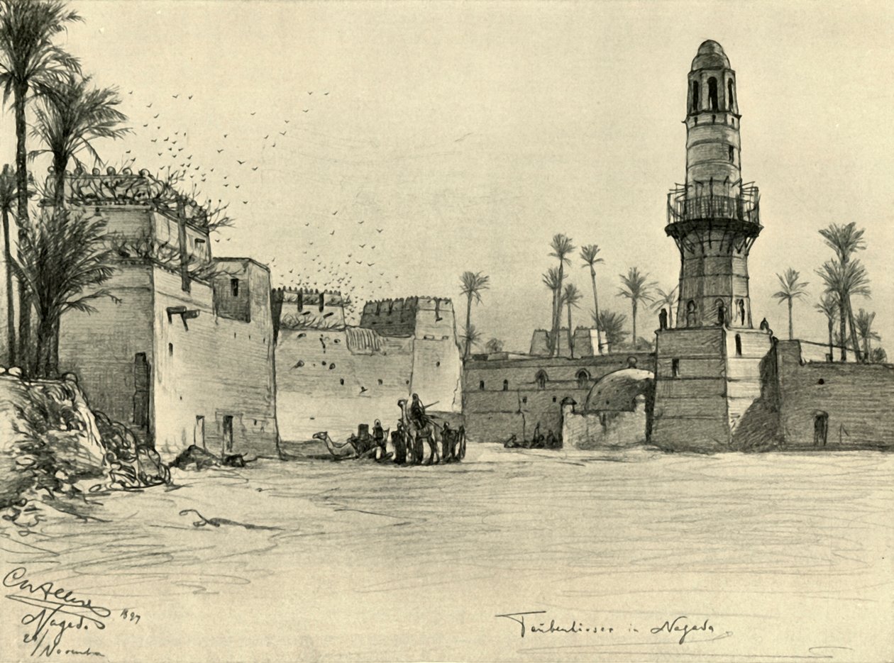 नागदा, मिस्र, 1898 में मकान। द्वारा क्रिश्चियन विल्हेम एलर्स