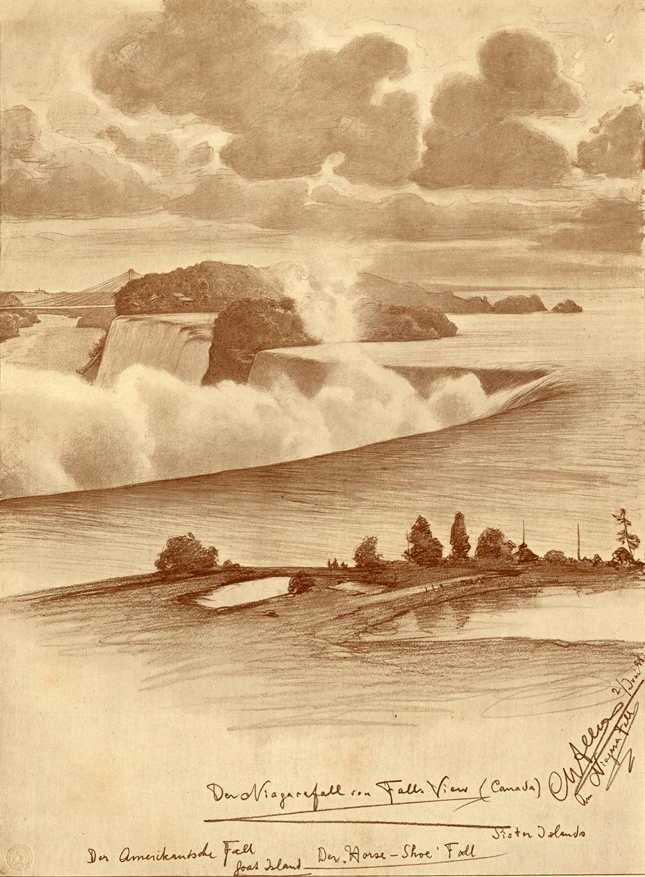फॉल्स व्यू, कनाडा, 1898 से नियाग्रा फॉल्स। द्वारा क्रिश्चियन विल्हेम एलर्स