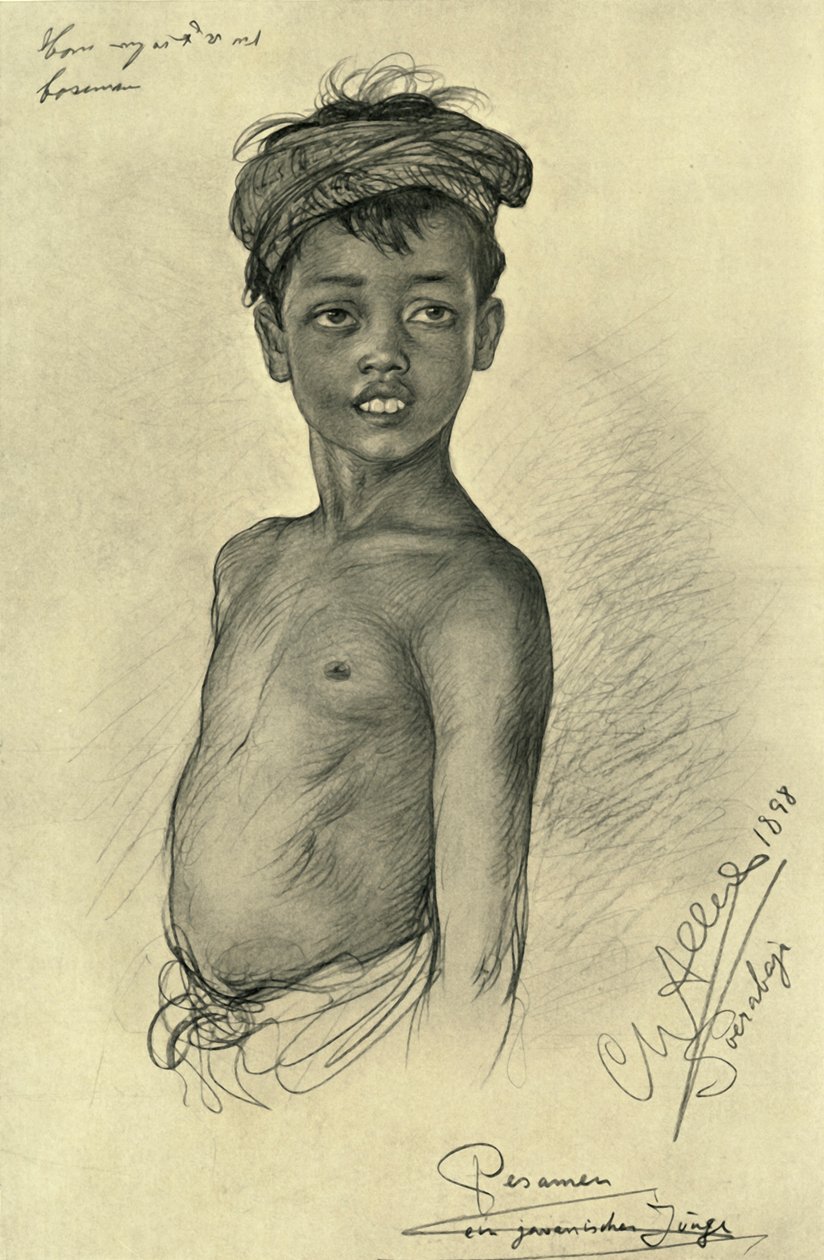 पेसामेन - सुरबाया, जावा, 1898 का एक जावानीस लड़का। द्वारा क्रिश्चियन विल्हेम एलर्स