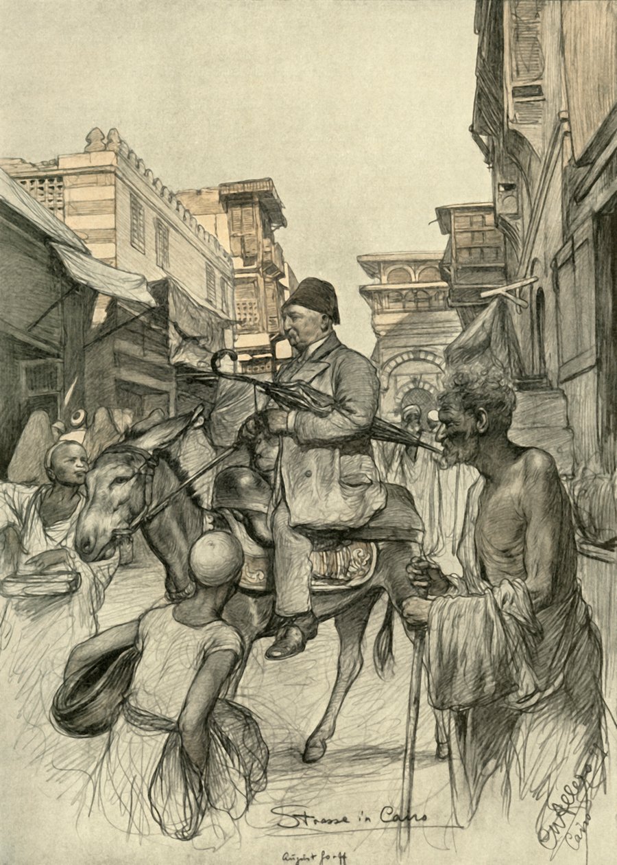 काहिरा में स्ट्रीट, 1898। द्वारा क्रिश्चियन विल्हेम एलर्स