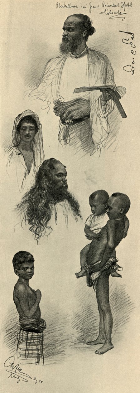 लोगों का अध्ययन, सीलोन, 1898। द्वारा क्रिश्चियन विल्हेम एलर्स