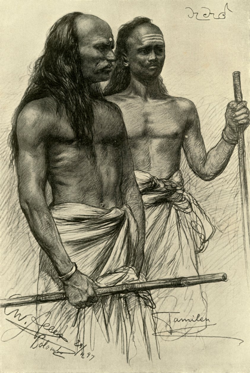 तमिल पुरुष, कोलंबो, सीलोन, 1898। द्वारा क्रिश्चियन विल्हेम एलर्स
