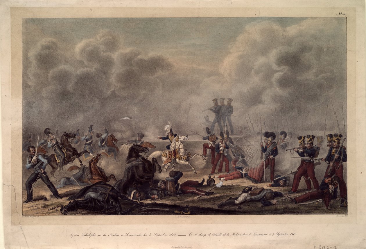 1820 के सेमेनोव्स्की गांव से पहले बोरोडिनो के युद्ध के मैदान में द्वारा क्रिश्चियन विल्हेम फैबर डू फौर से