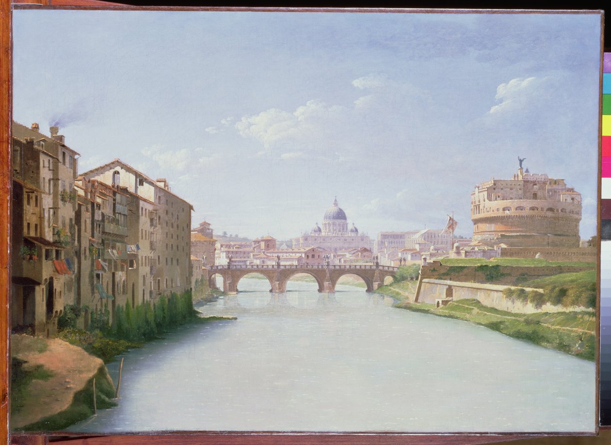 रोम में पोंटे और Castel Sant&39;Angelo का दृश्य द्वारा क्रिस्टोफर विल्हेम एकर्सबर्ग