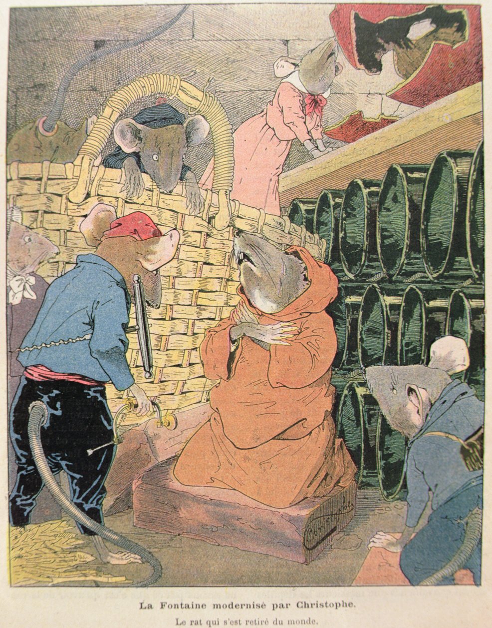 जीन डे ला फोंटेन (1621-95) 1902 (रंग उत्कीर्णन) द्वारा दंतकथाओं से समाज में वापसी करने वाले चूहे के लिए चित्र द्वारा क्रिस्टोफ 1856 1945 क्रिस्टोफ 1856 1945