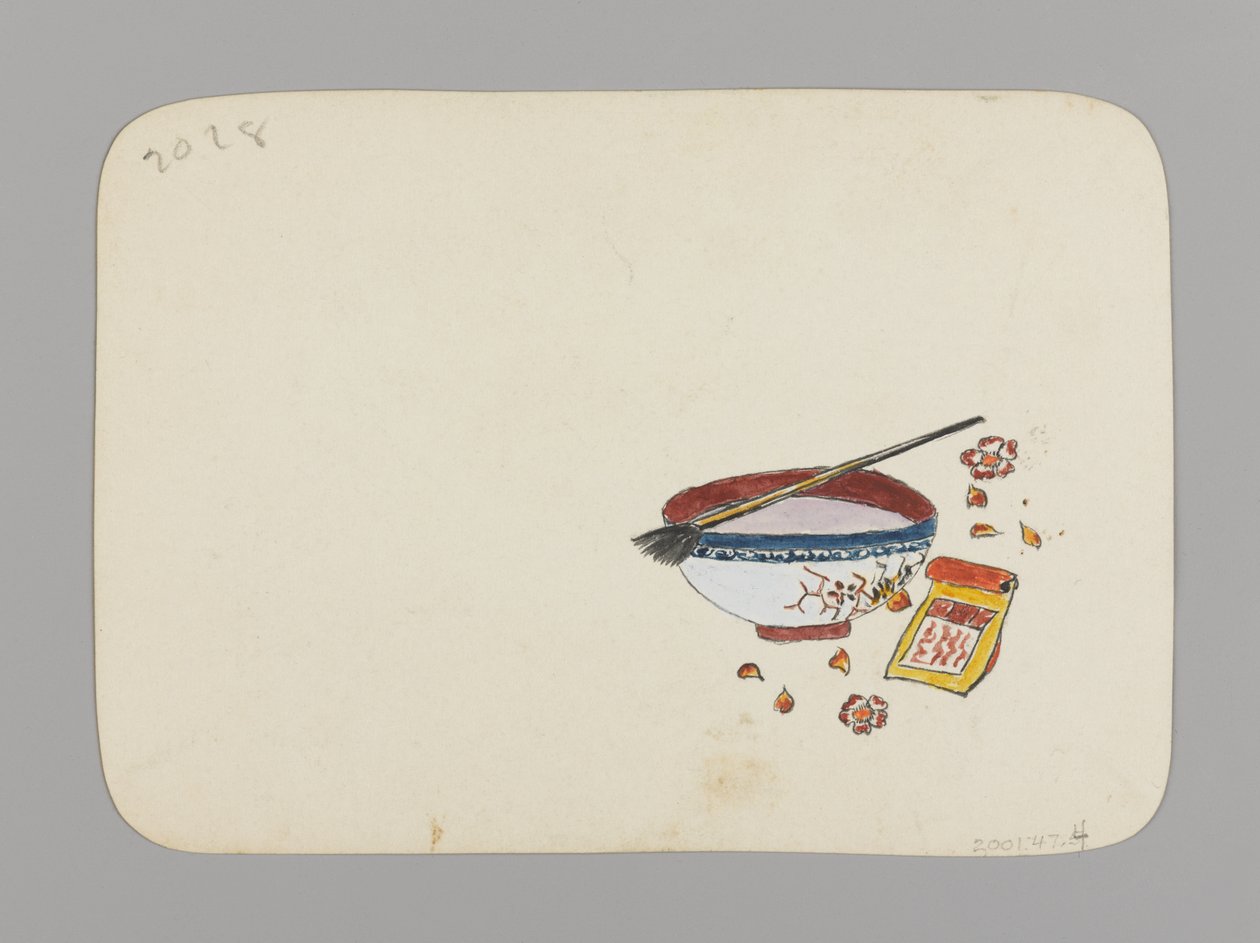 बाउल और ब्रश (छद्म), c.1880 (बहुत पतली कार्ड स्टॉक पर wc और काली स्याही) द्वारा क्रिस्टोफर ग्रांट ला फराज