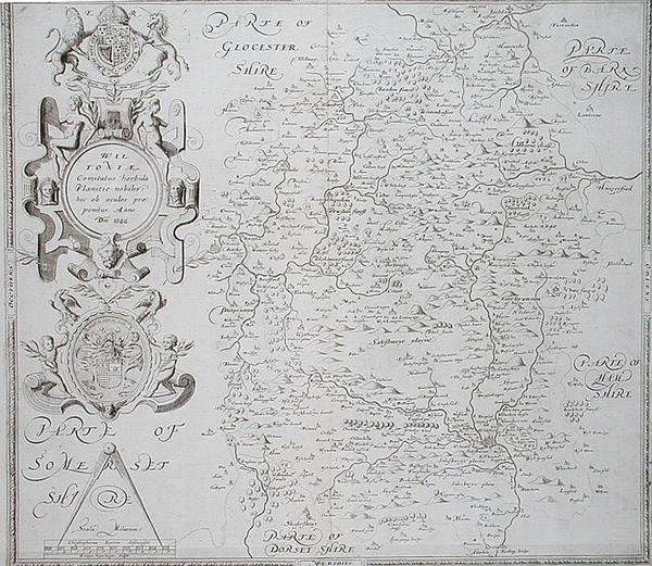 विलियम वेब द्वारा उकेरा गया विल्टशायर का नक्शा, 1645 में प्रकाशित (उत्कीर्णन) द्वारा क्रिस्टोफर (बाद) सैक्सटन