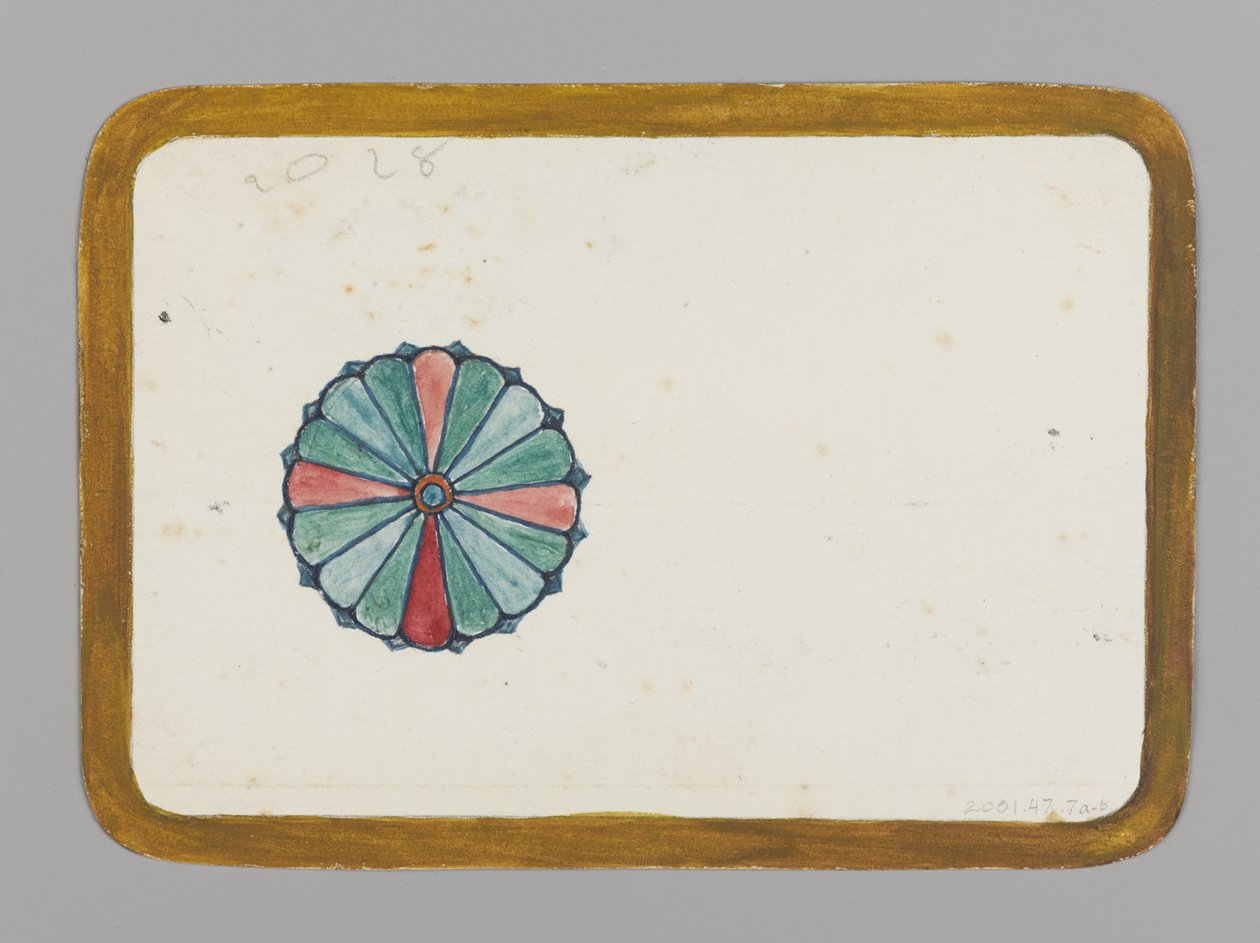 Stylized गुलदाउदी (छंद), c.1880 (wc, काली स्याही, और बहुत पतले कार्ड स्टॉक पर ग्रेफाइट पर धातु का रंग) द्वारा क्रिस्टोफर ग्रांट ला फराज