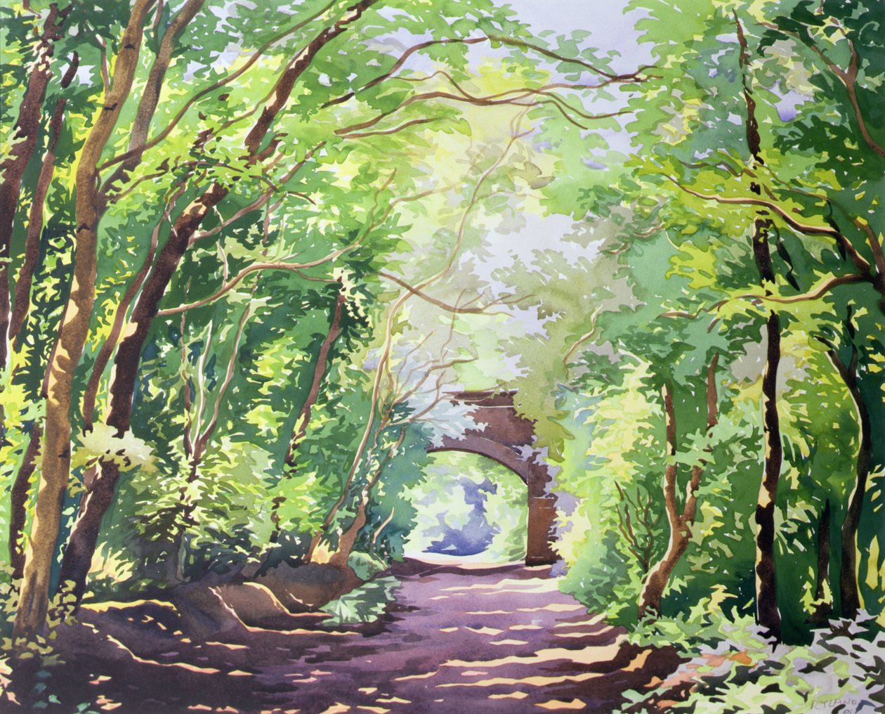 द वैली वॉक, सुदबरी, 2001 (wc on paper) द्वारा क्रिस्टोफर रायलैंड