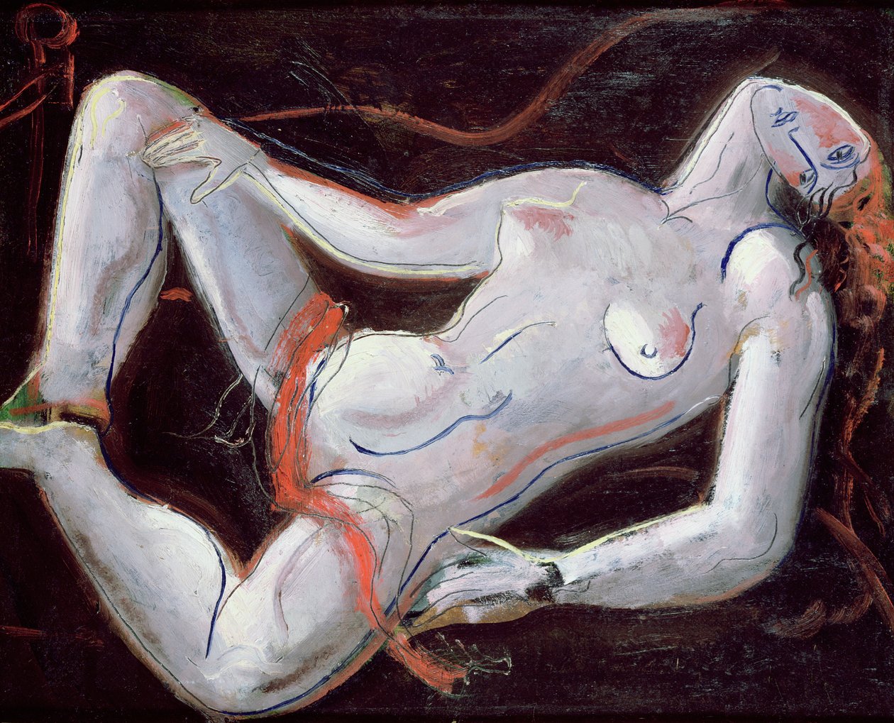 Reclining न्यूड (पैनल पर तेल) द्वारा क्रिस्टोफर वुड
