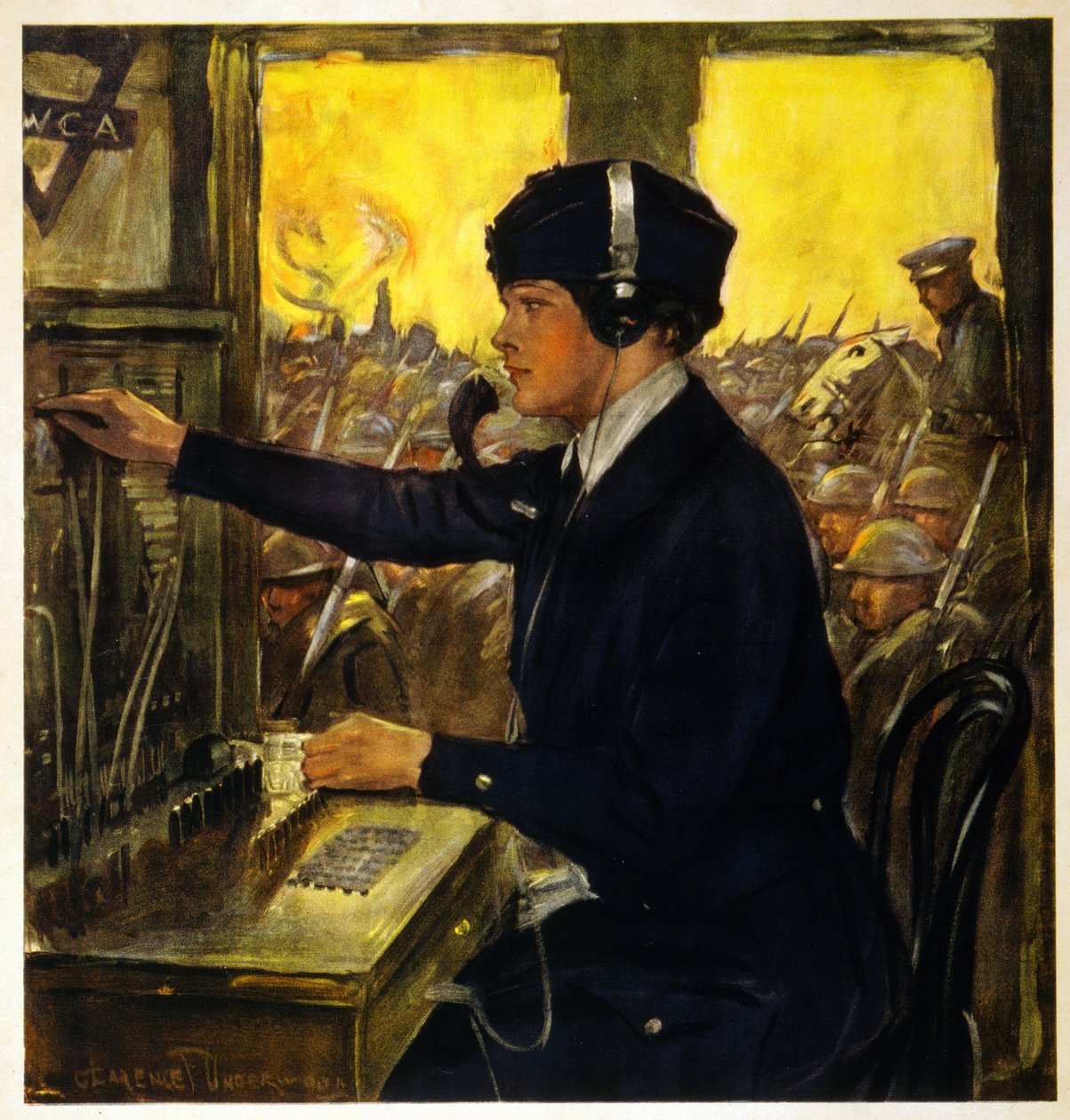 YWCA टेलीफोन ऑपरेटर, c.1918 द्वारा क्लैरेंस एफ अंडरवुड