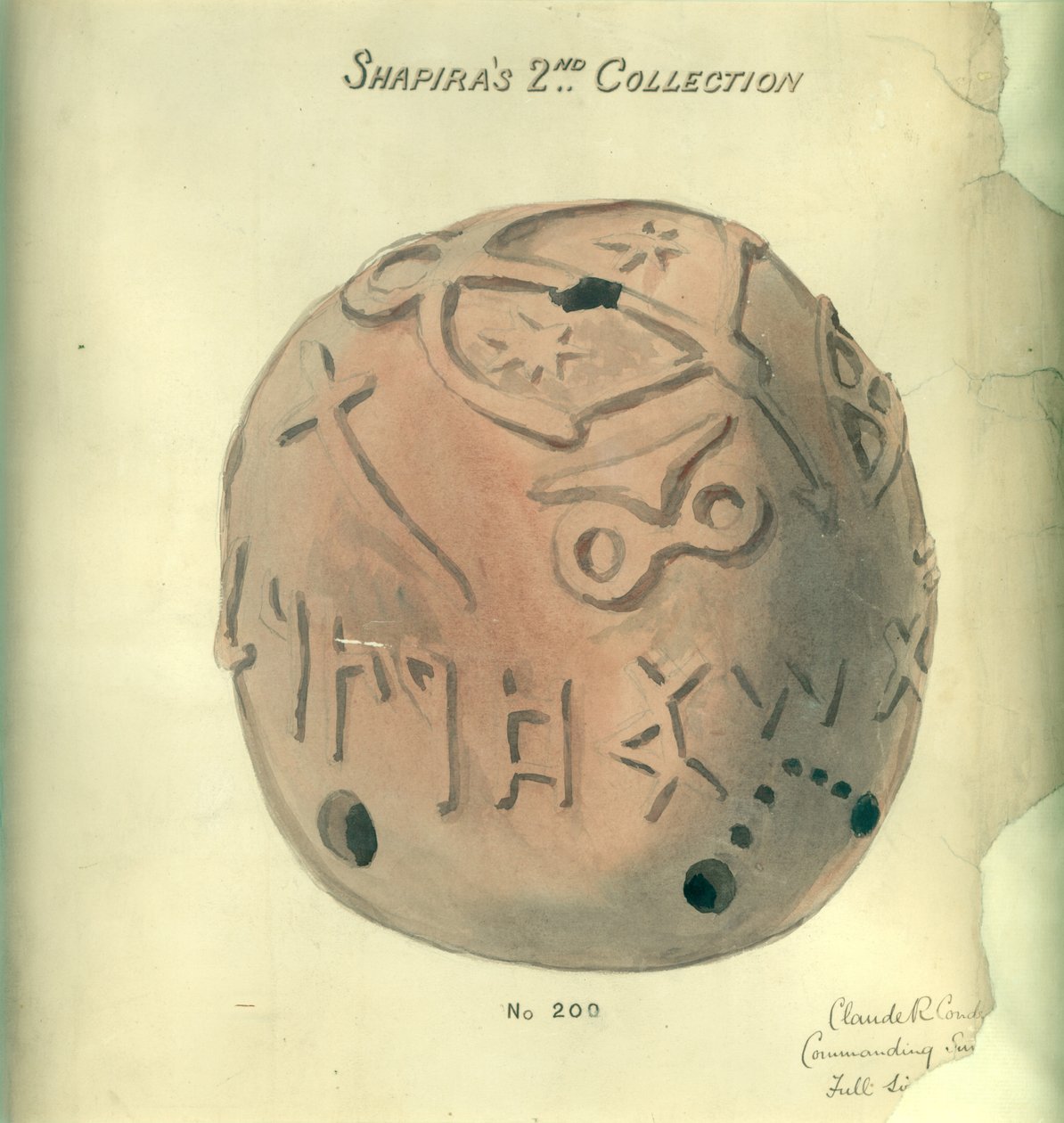 शपीरा का दूसरा संग्रह, 1873 (कागज पर wc und पेंसिल) द्वारा क्लाउड कॉनडर