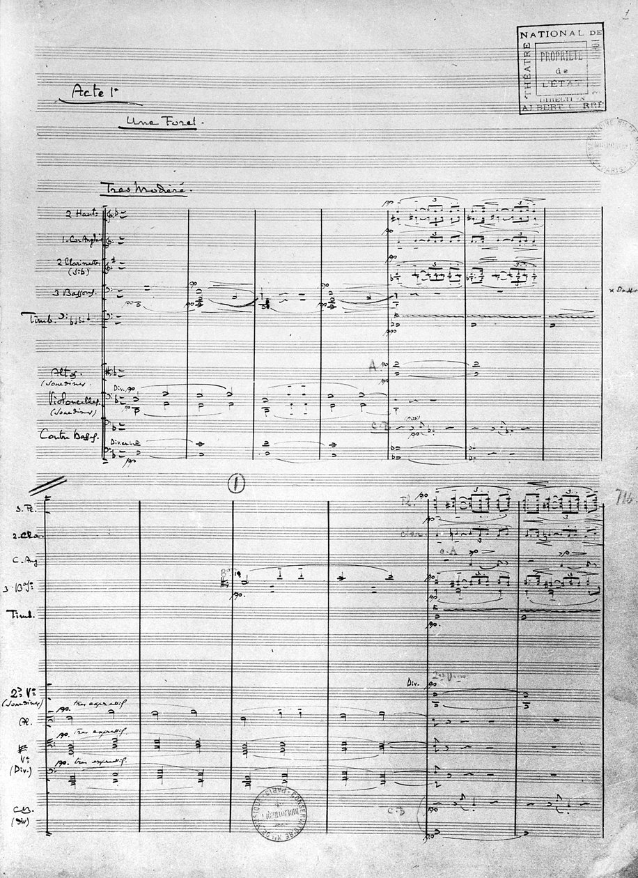1902 &39;पेलेस एंड मेलिसेन्डे&39; के अधिनियम 1 की स्कोर शीट द्वारा 
