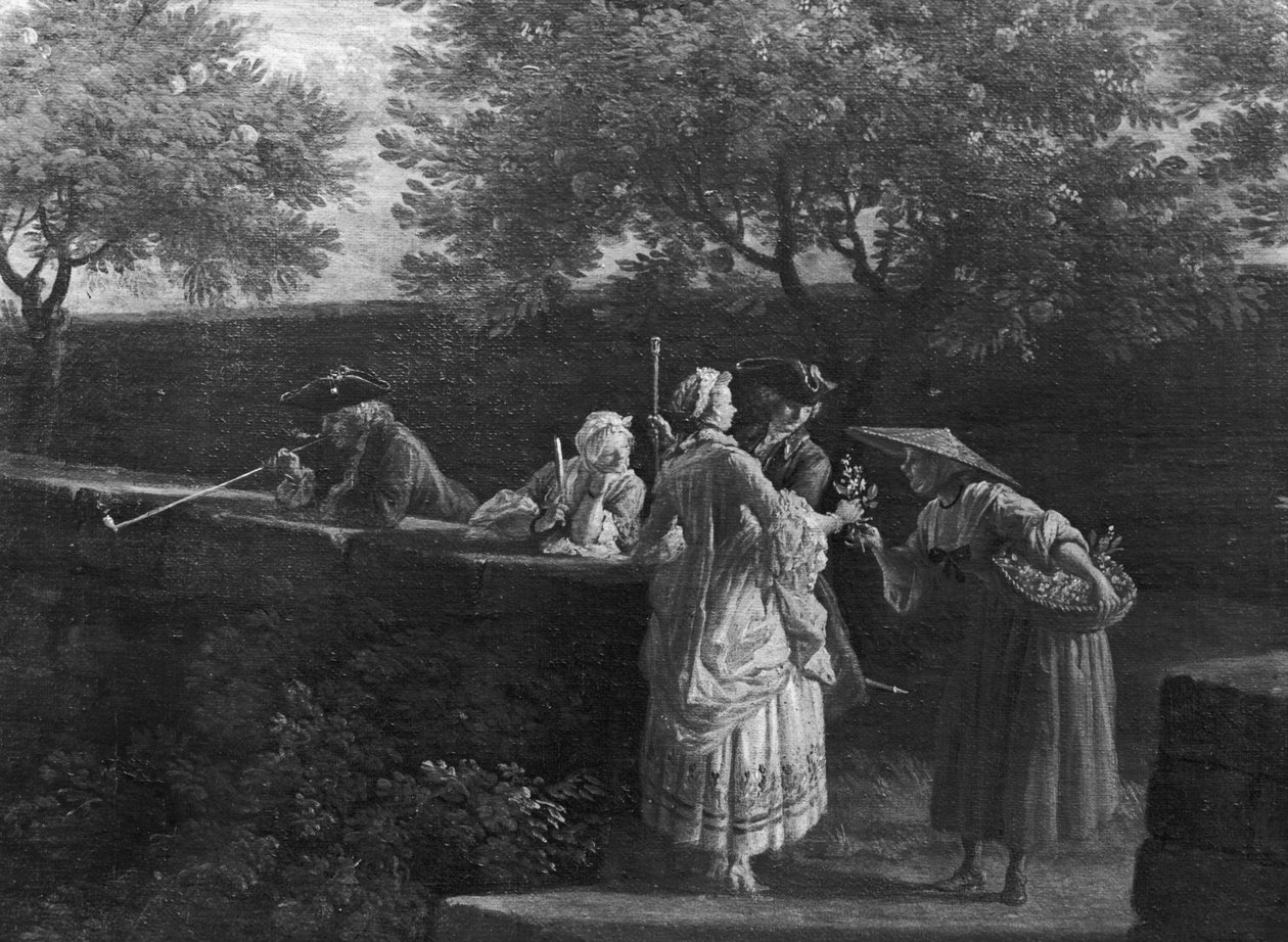 प्रोविंस में पोर्ट ऑफ एंटीबेस, ऑरेंज ब्लॉसम के विक्रेता, 1757 (414949 का विवरण) द्वारा क्लाउड जोसेफ वर्नेट
