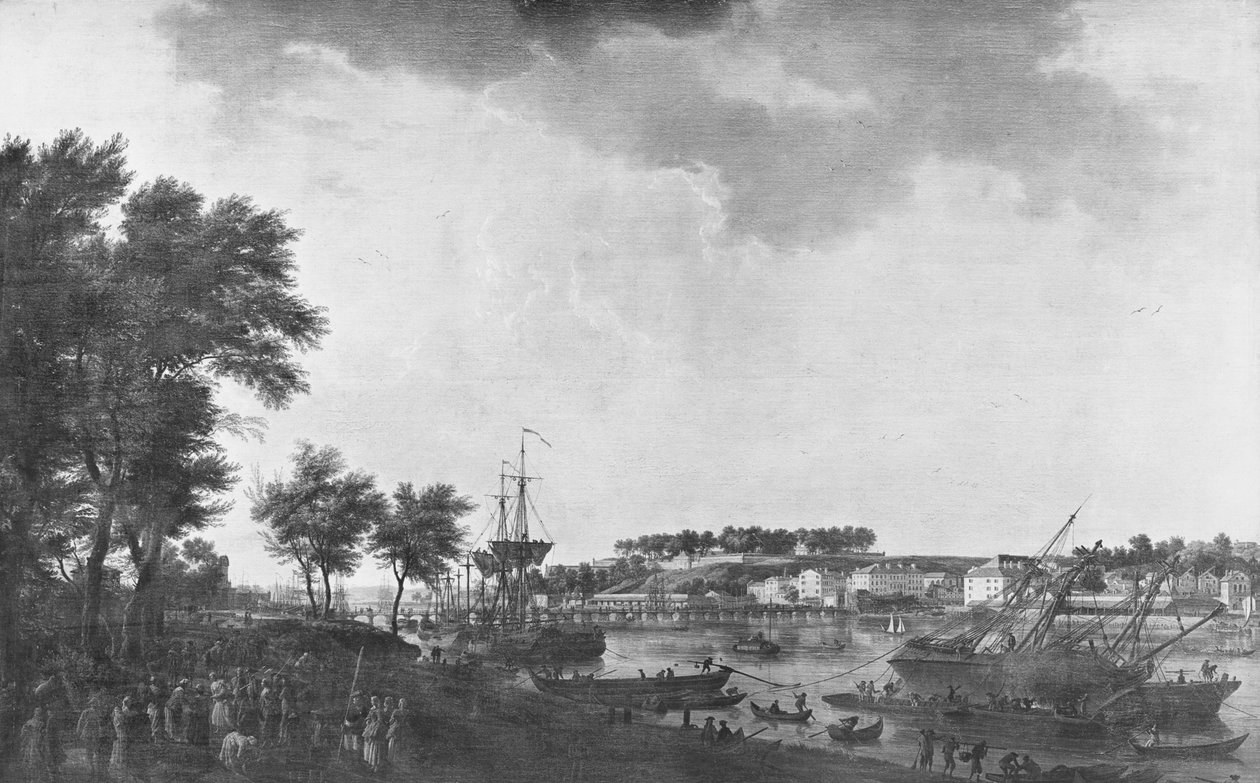 1761 के मूसरसोल के गेट के पास बाउलफर्स के एवेन्यू से देखा गया बेयोन का दृश्य द्वारा क्लाउड जोसेफ वर्नेट