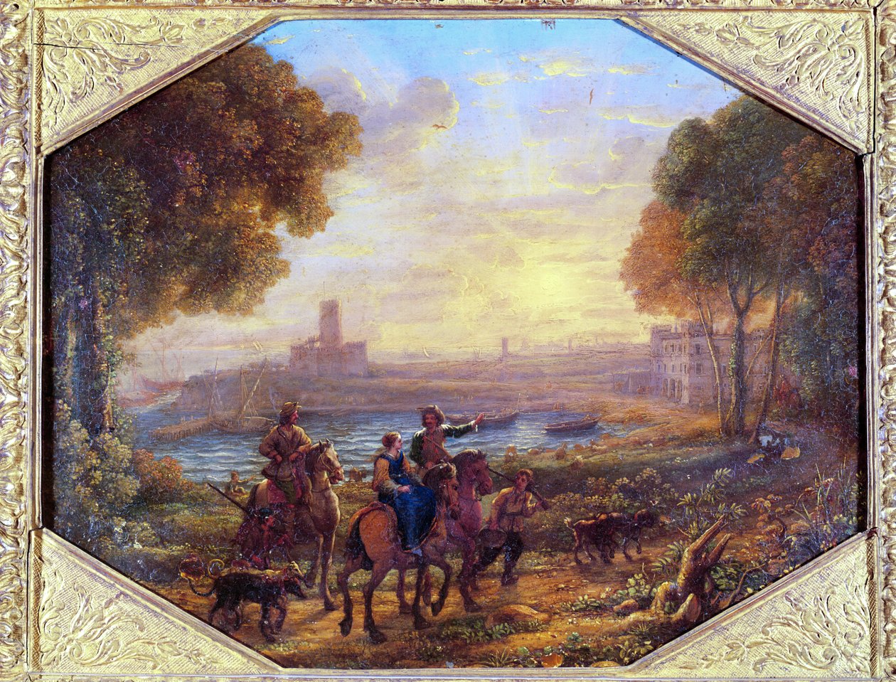 सेंट मारिनेला पोर्ट के साथ लैंडस्केप (Civitavecchia के पास), 1639-40 (तांबे पर तेल) द्वारा क्लाउड लोरेन